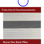 beyaz dar plise zebra perde